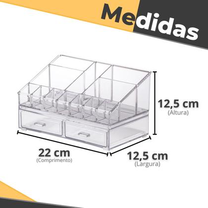 Imagem de Organizador de Maquiagem e Cosméticos de Acrílico C/ Gaveta - Paramount