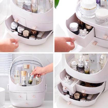 Imagem de Organizador De Maquiagem e Cosméticos Design Cápsula Com Gavetas - Branco