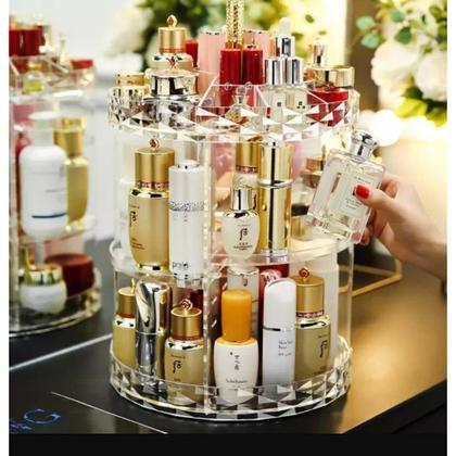Imagem de Organizador De Maquiagem Giratório 360 Torre Acrílico Makeup