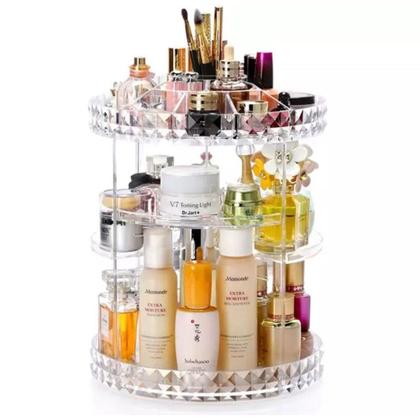 Imagem de Organizador De Maquiagem Giratório 360 Torre Acrílico Makeup