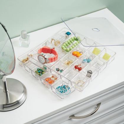Imagem de Organizador de maquiagem mDesign com 2 gavetas e espaço de prateleira