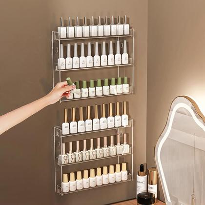 Imagem de Organizador de maquiagem montado na parede YIEZI 3 camadas acrílico transparente