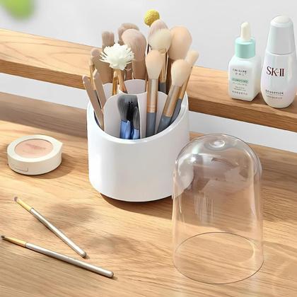 Imagem de Organizador De Maquiagem Pincel Giratório 360 com Tampa de Acrílico Porta Make Cosméticos