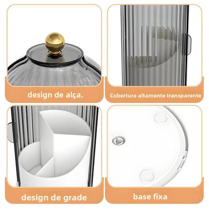 Imagem de Organizador De Maquiagem Rotativo De Grande Capacidade 360 Armazenamento De Cosméticos Para Banheiro