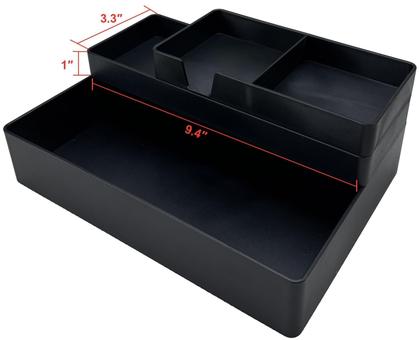 Imagem de Organizador de mesa Amazon Basics retangular de plástico preto