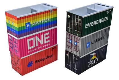 Imagem de Organizador de mesa conteiner em metal - hapag-lloyd