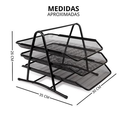 Imagem de Organizador De Mesa Escritório Bandeja De Documentos Tripla