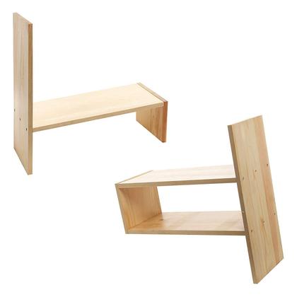 Imagem de Organizador De Mesa Escritório Sala Natural Em Madeira