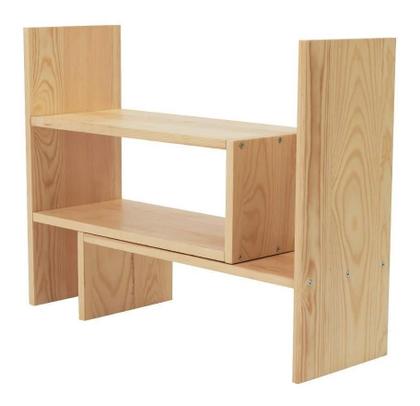 Imagem de Organizador De Mesa Escritório Sala Natural Em Madeira