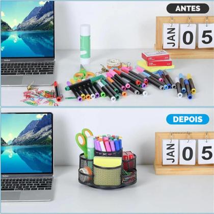 Imagem de Organizador De Mesa Giratório Porta Lápis Treco Escritório