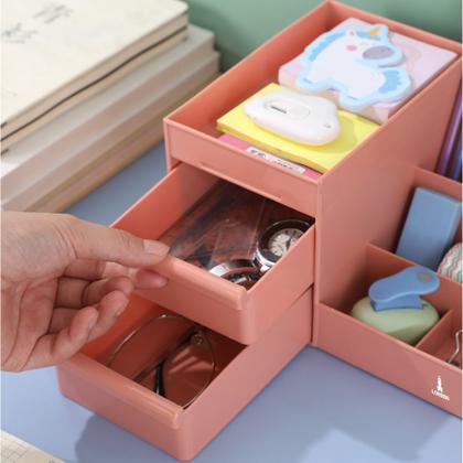 Imagem de Organizador de Mesa Multiuso com Gaveta Lorben Porta Treco para Escritório Caneta Cosméticos