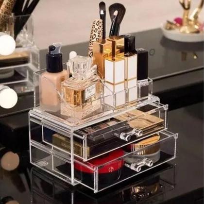Imagem de Organizador de Mesa Porta Maquiagem em Acrílico com Gaveteiro