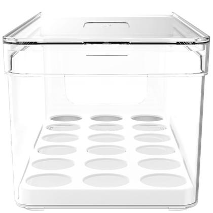 Imagem de Organizador De Ovos Clear Fresh 36 UN Porta Ovos Com Tampa E Alças Laterais Geladeira Cozinha OU