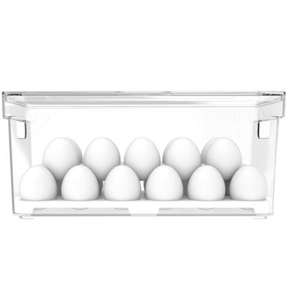 Imagem de Organizador De Ovos Clear Fresh 36 UN Porta Ovos Com Tampa E Alças Laterais Geladeira Cozinha OU