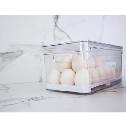 Imagem de Organizador De Ovos Clear Fresh 36 UN Porta Ovos Com Tampa E Alças Laterais Geladeira Cozinha OU