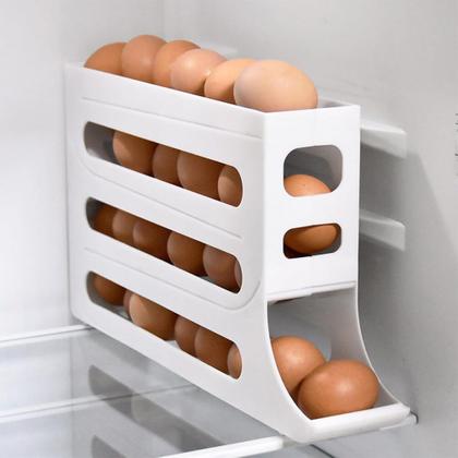 Imagem de Organizador de Ovos Geladeira 30 Unidades com Tampa Empilhável Porta Ovos Transparente