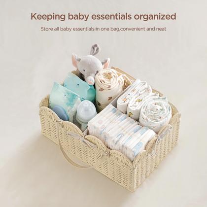 Imagem de Organizador de Pañales para Bebé HBlife, Canasta Portátil de Cuerda de Papel