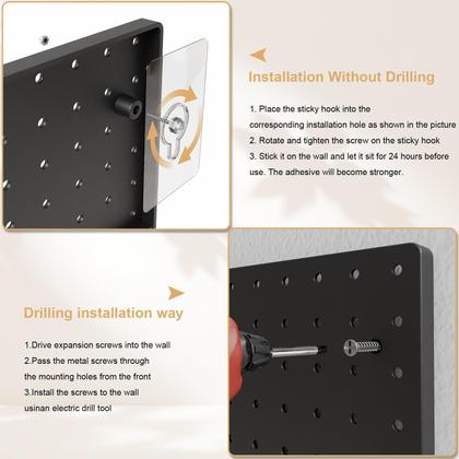 Imagem de Organizador de parede Peg Board FZK PegBoard com 4 Pegboard pretos