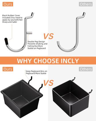 Imagem de Organizador de parede Pegboard INCLY 158PCS com acessórios 48x24