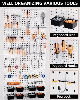 Imagem de Organizador de parede Pegboard INCLY 158PCS com acessórios 48x24