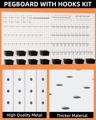 Imagem de Organizador de parede Pegboard INCLY 158PCS com acessórios 48x24