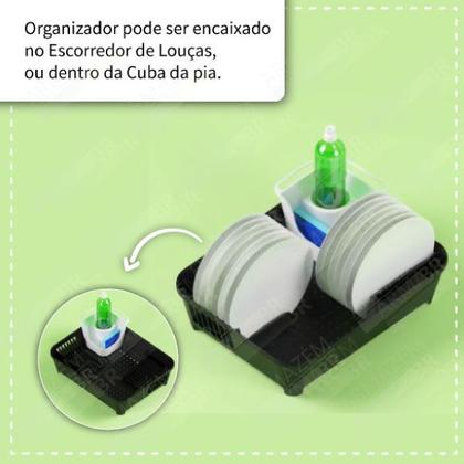 Imagem de Organizador De Pia Porta Detergente Esponja Sabão Suporte Escorredor de Louça Flex - 10849 Coza