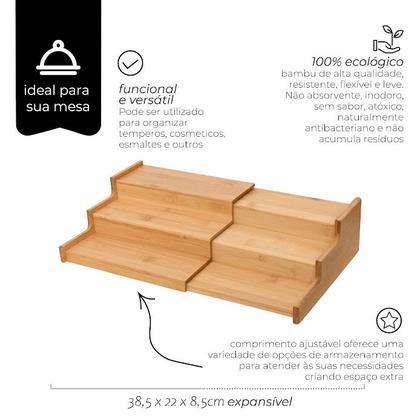 Imagem de Organizador De Potes Temperos Retrátil 3 Níveis