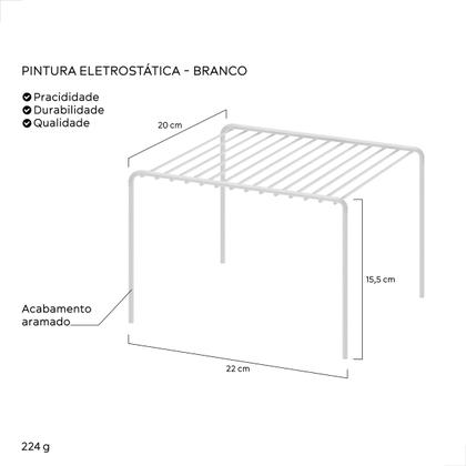 Imagem de Organizador De Prateleira Bancada Para Pratos Louças aramado Branco 