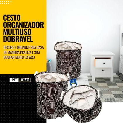 Organizador De Roupas Cesto Brinquedos Geometrico - 123Útil Imagem de Organizador De Roupas Cesto Brinquedos Geometrico