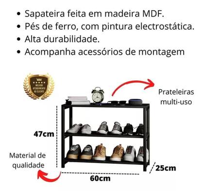Organizador de Sapatos Estilo Industrial com Suporte para Celular e ...