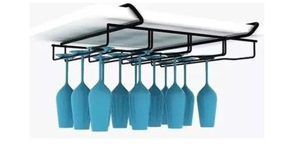 Imagem de Organizador de Taça Suporte Suspenso Porta 12 Taças Organizar Bar Cozinha Preto