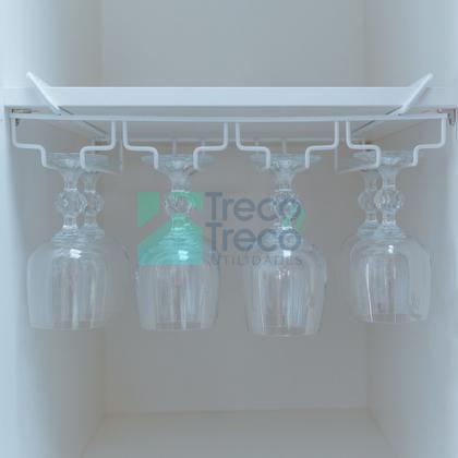 Imagem de Organizador de Taça Suporte Suspenso Porta 12 Taças Organizar Bar Cozinha Preto