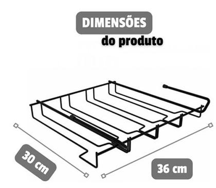 Imagem de Organizador de Taça Suporte Suspenso Porta 12 Taças Organizar Bar Cozinha Preto