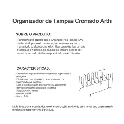 Imagem de Organizador de Tampas Cromado Arthi