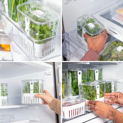 Imagem de Organizador De Temperos E Folhas P/ Geladeira Clear Fresh 1,5 Litros