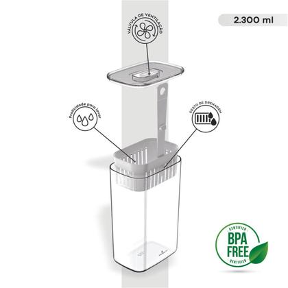 Imagem de Organizador de temperos para geladeira cozinha 2,3 L