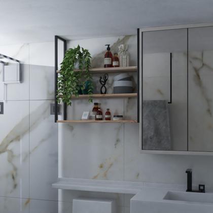 Imagem de Organizador De Teto Moderna 60x20cm Em Ferro Para Comércio