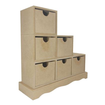 Imagem de Organizador Degrau 6 Gavetas 35,5x12x34 Mdf Madeira
