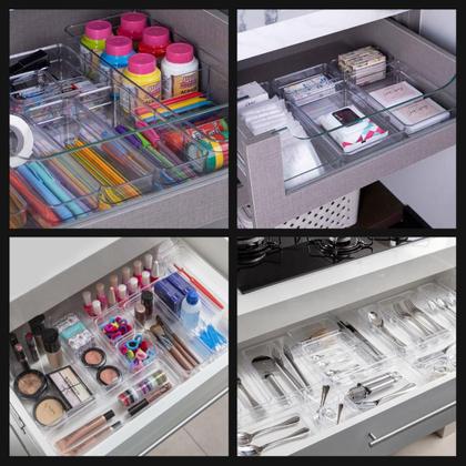 Imagem de Organizador Diamond Modular P/ Gavetas de Acrílico - Porta Talheres/Maquiagens/Joias/Etc