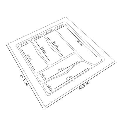 Imagem de Organizador Divisor de Talheres Para Gaveta M04 Bandeja 45,6x49,1 cm Separador Branco - Inoviza