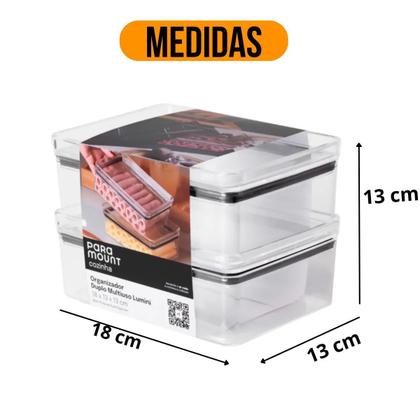 Imagem de Organizador Duplo Lumini Para Frios E Alimentos - Cristal Ps