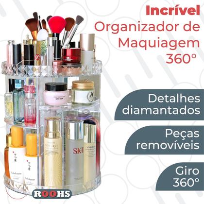 Imagem de Organizador Em Acrílico Girátorio 360 Para Maquiagem Cosméticos Joias