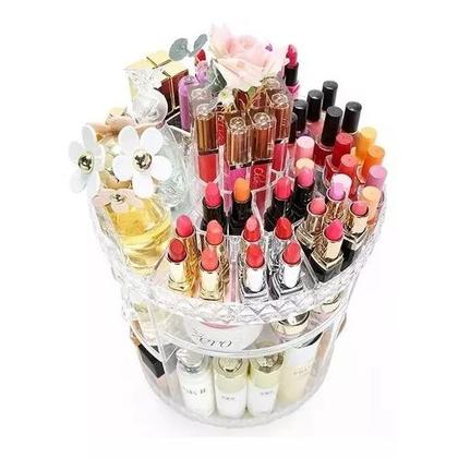 Imagem de Organizador Em Acrílico Girátorio 360 Para Maquiagem Cosméticos Joias