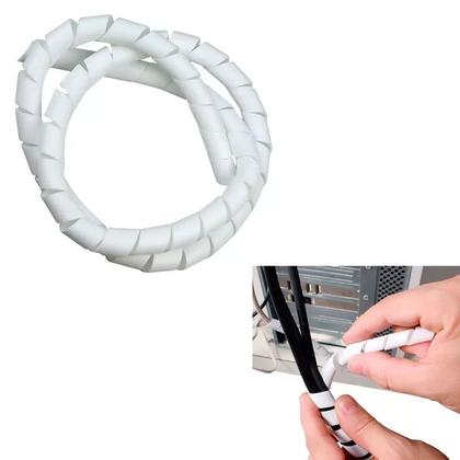 Imagem de Organizador Esconde Fios Cabos Espiral 10mm 2mts Branco 1/2