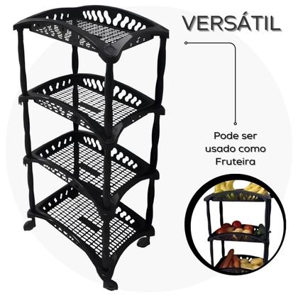 Imagem de Organizador Fruteira Multiuso Vertical 4 andares com Rodinhas