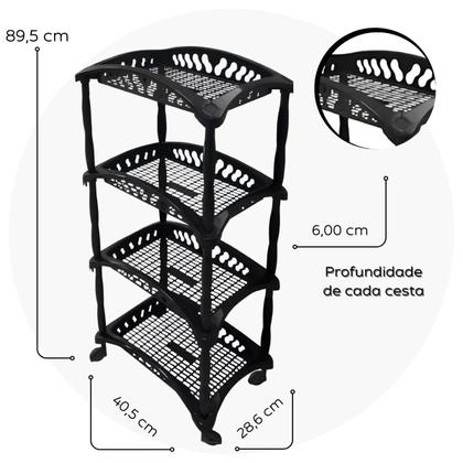 Imagem de Organizador Fruteira Multiuso Vertical 4 andares com Rodinhas