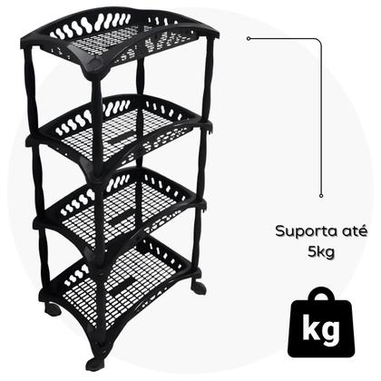 Imagem de Organizador Fruteira Multiuso Vertical 4 andares com Rodinhas