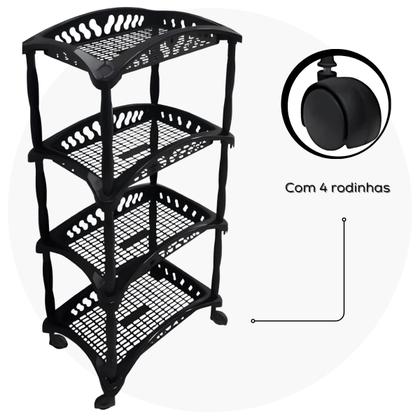 Imagem de Organizador Fruteira Multiuso Vertical 4 andares com Rodinhas