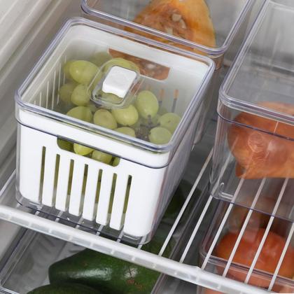 Imagem de Organizador Geladeira Tampa Acrílico Drenagem 2,8 Litros