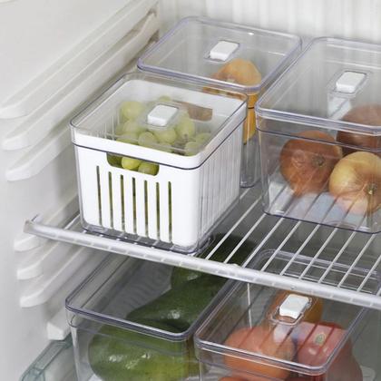 Imagem de Organizador Geladeira Tampa Acrílico Drenagem 2,8 Litros